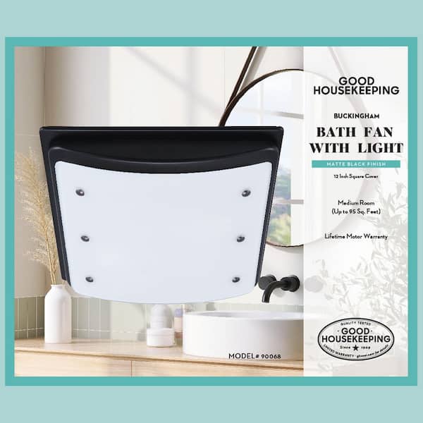 Buckingham 100 CFM Decorative Bathroom Ventilation Exhaust Fan in Matte Black