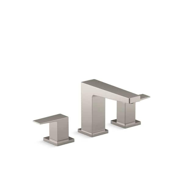 Honesty 8 In. Widespread Double Handle Bathroom Faucet In Vibrant Brushed Nickel 1.2 Gpm