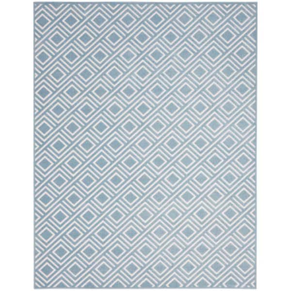 Nourison Casual Blue 9 ft. x 12 ft. Checker Contemporary Area Rug