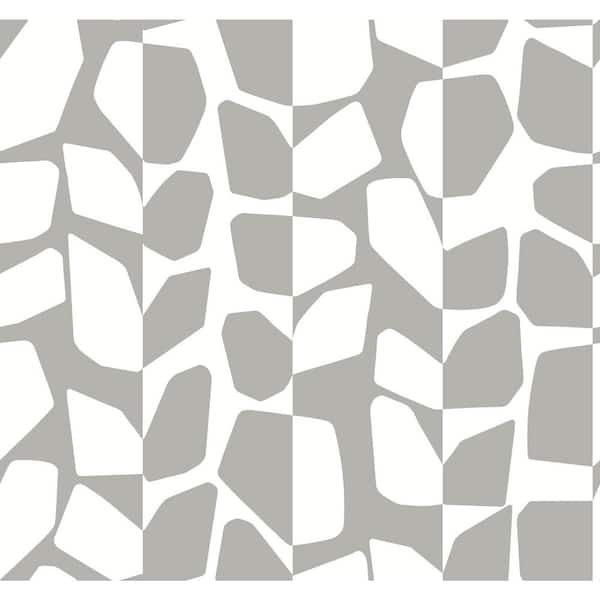 York Wallcoverings 60.75 sq.ft. Mettalic Silver Primitive Metallic Vines Wallpaper