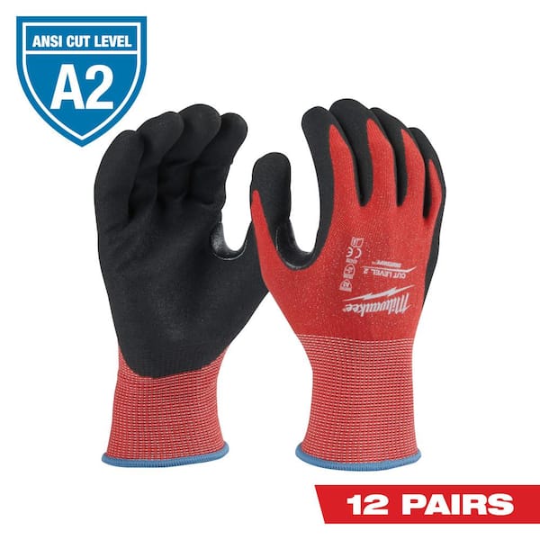 Milwaukee Small Red Nitrile Level 2 Cut Resistant Dipped Work Gloves (12-Pack)