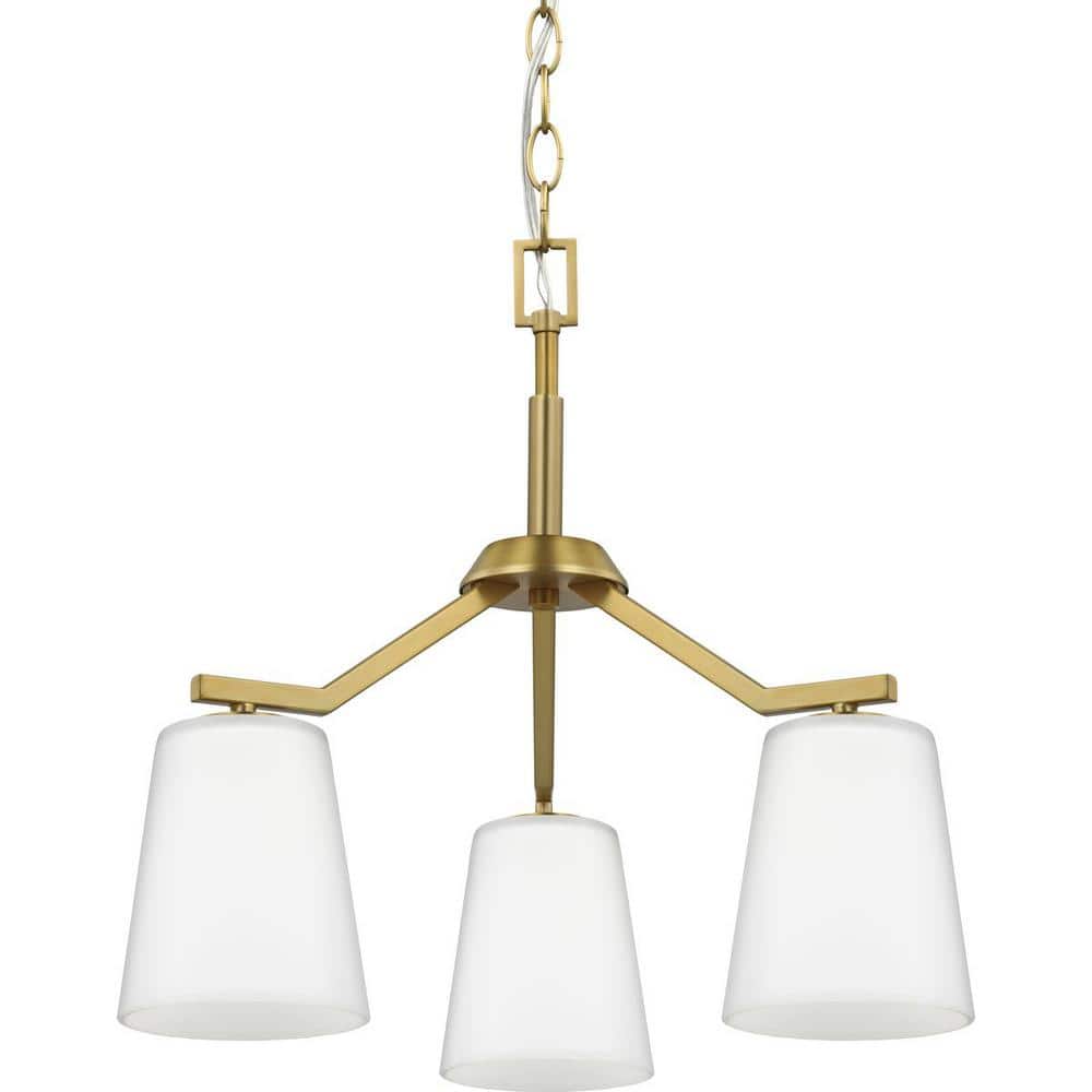 Vertex Brushed Gold and Nickel Convertible Chandelier with Etched Glass Shade