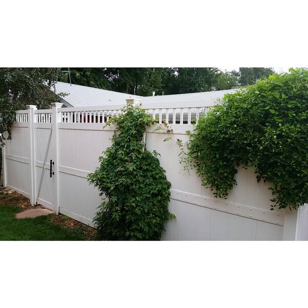 Weatherables Mason 3.7 ft. W x 7 ft. H White Vinyl Privacy Fence Gate Kit