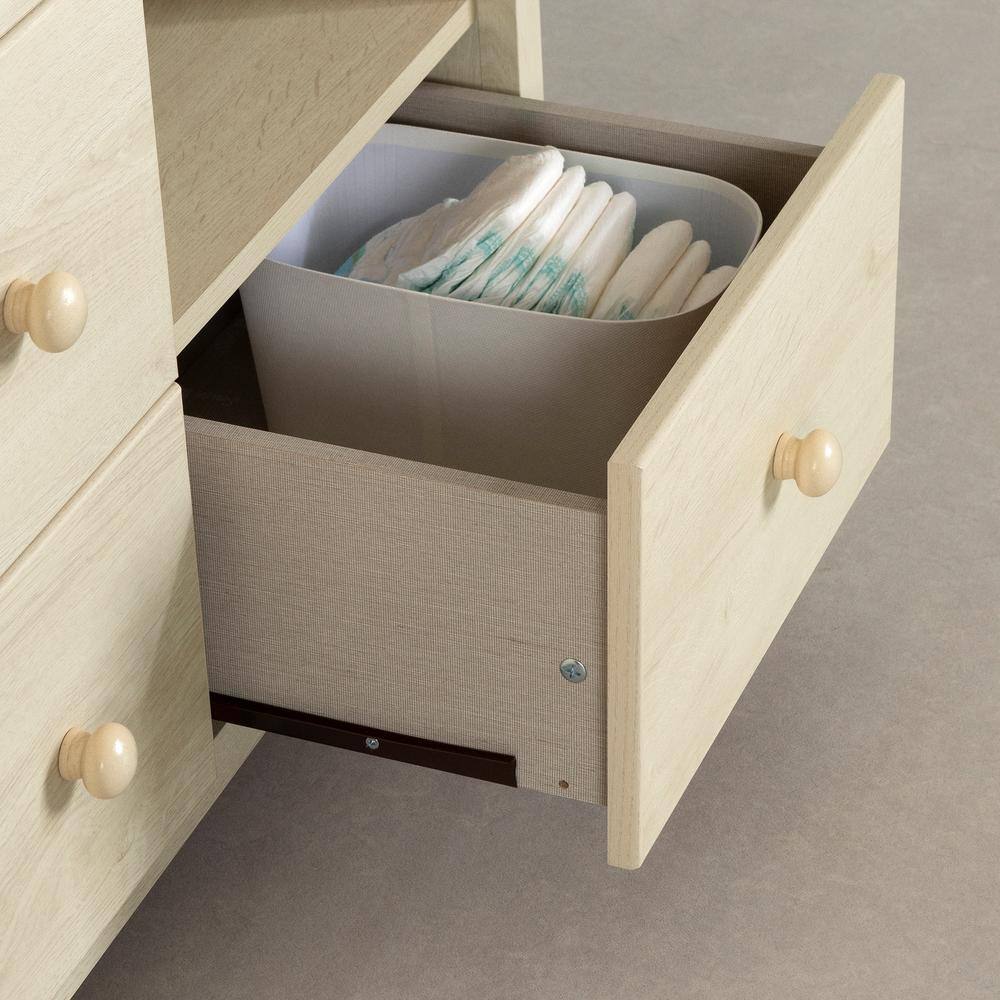 Bleached Oak Nursery Changing Table Dresser with Drawers