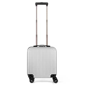 18 in. carry-on suitcase boarding box, small luggage, waterproof trolley case, silver color