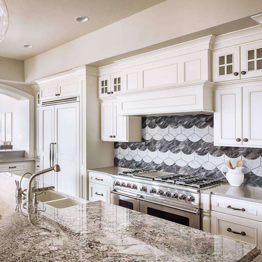 Classico Bardiglio Moon 7" x 8" Porcelain Marble Hex Tile