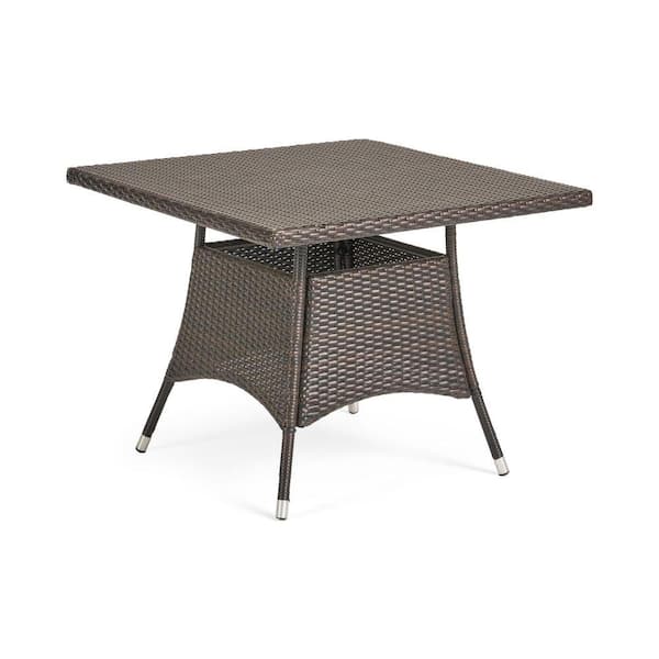 35.83 in. Brown Wicker Square Outdoor Coffee Table