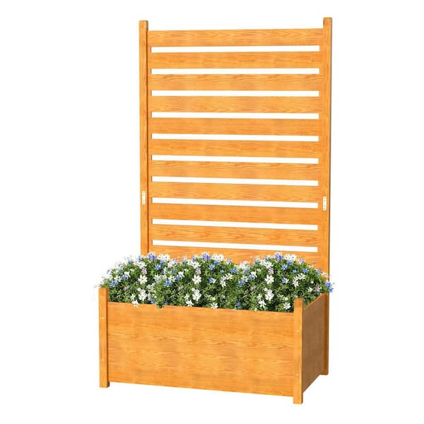 BOZTIY Privacy Screen Outdoor Privacy Fence Panels 41 in. W x 73 in. H Wood Decorative Fence with Planter Box, 1-Panel