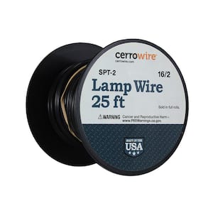 25 ft. 16/2 Black Stranded Copper Lamp Wire
