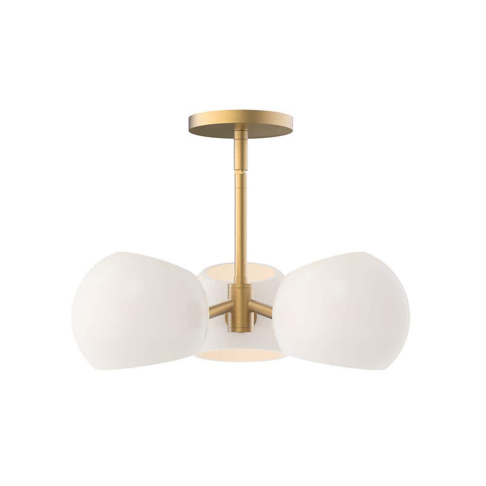 Willow 16" Brushed Gold and Opal Matte Glass Pendant Light