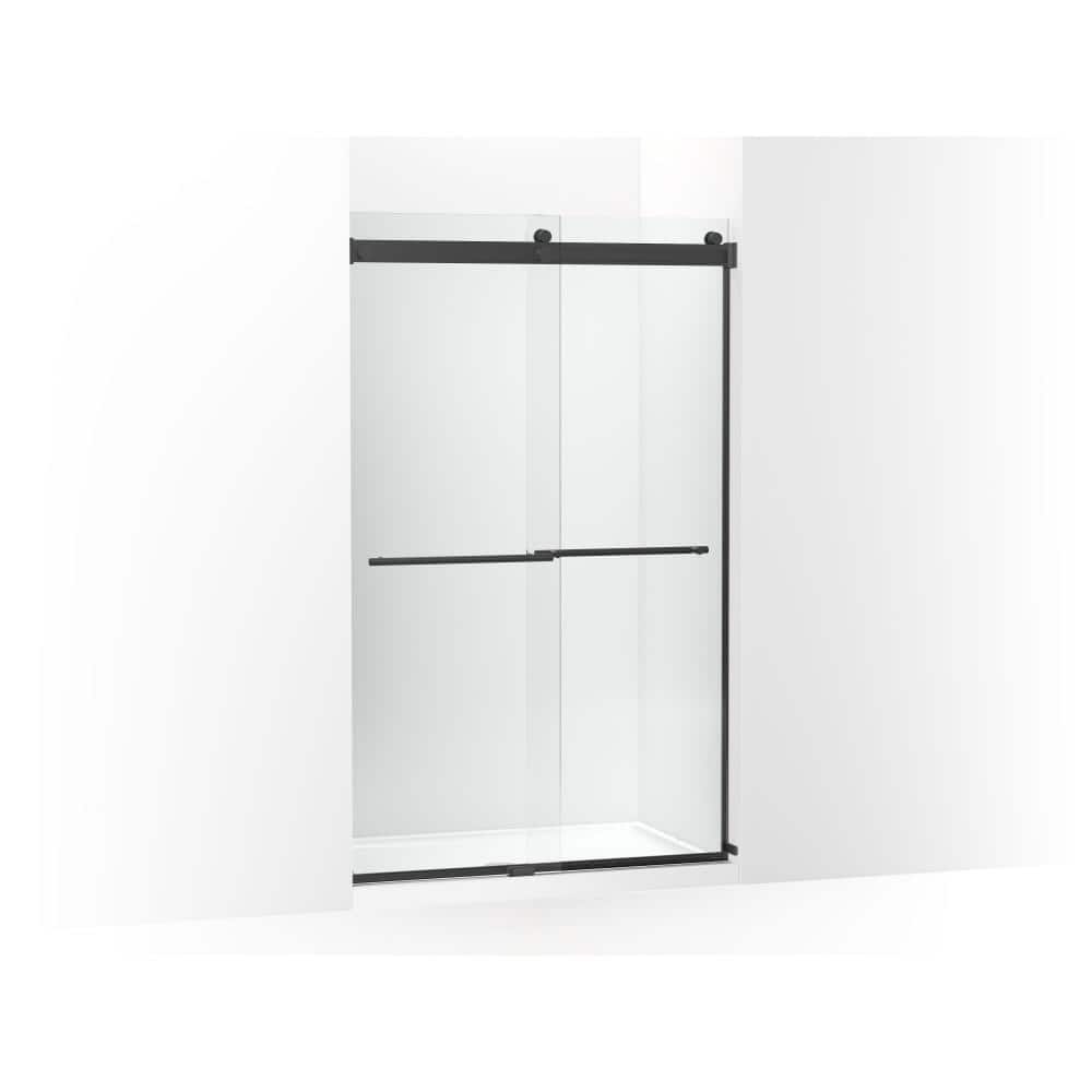 Levity Plus 45-48 in. W x 78 in. H Sliding Frameless Shower Door in Matte Black with 5/16 in. Thick Crystal Clear Glass price history on PriceWatchPro