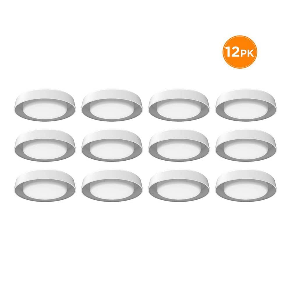 12-Pack CENTURY 14 in. LED Flush Mount Ceiling Light, 1600LM, 22W, Selectable 3000K 4000K 5000K, White, Drum Shade price history on PriceWatchPro
