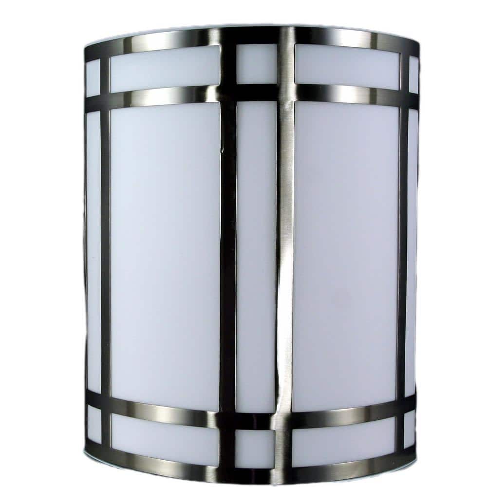 10 1/2 in. x 9 In.PLC 1 Light Wall Lamp In Brushed Steel Finish - CAL Lighting LA-162-BS