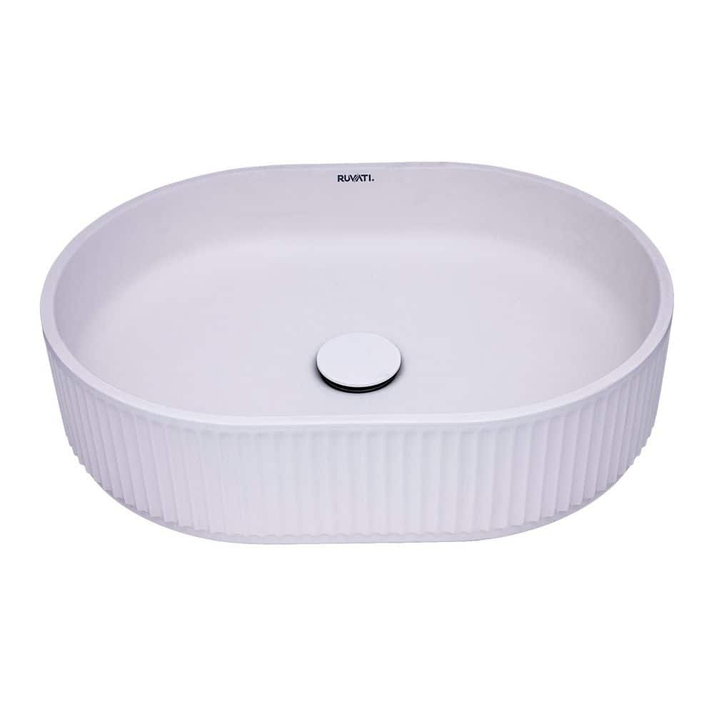 Cordona 19 in. Vessel Bathroom Sink in White Porcelain with Drain price history on PriceWatchPro