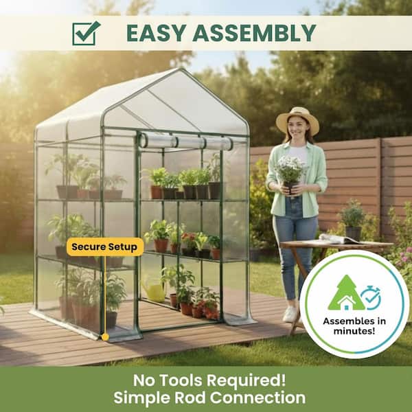 Pure Garden 4.7 ft. W x 4.7 ft. D x 6.4 ft. H Walk-In Indoor