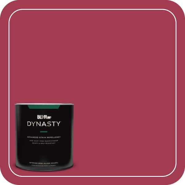 BEHR DYNASTY 1 qt. #S-G-120 Strawberry Daiquiri Semi-Gloss Enamel Interior Stain-Blocking Paint and Primer