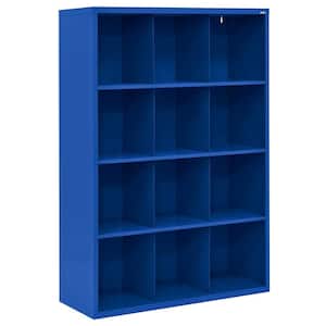 Steel 12-Cube Organizer in Blue (66 in. H x 46 in. W x 18 in. D)