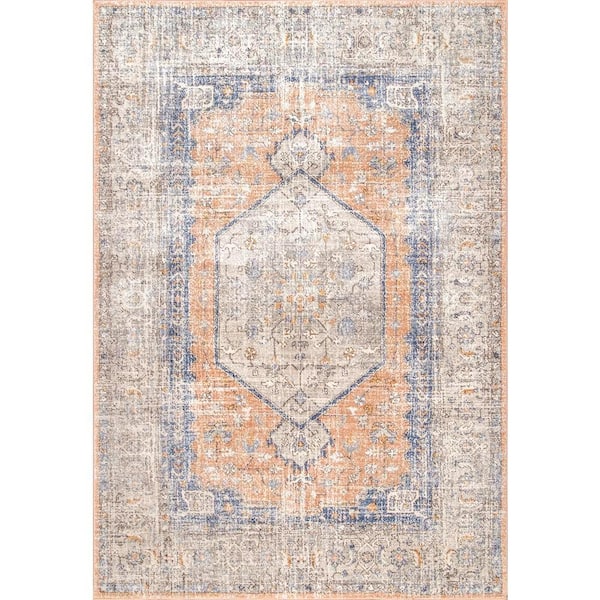 nuLOOM Jacquie Vintage Floral Peach 4 ft. x 6 ft. Area Rug