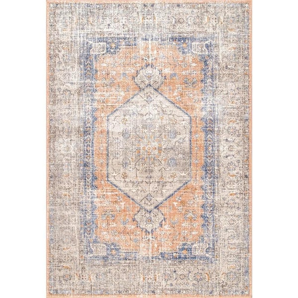 Jacquie Vintage Floral Peach 8 ft. x 10 ft. Area Rug