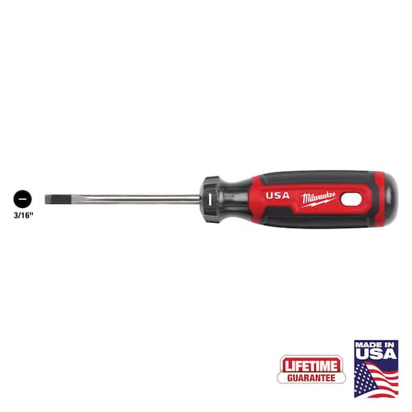 Milwaukee 3 in. x 3/16 in. Cabinet Screwdriver with Cushion Grip