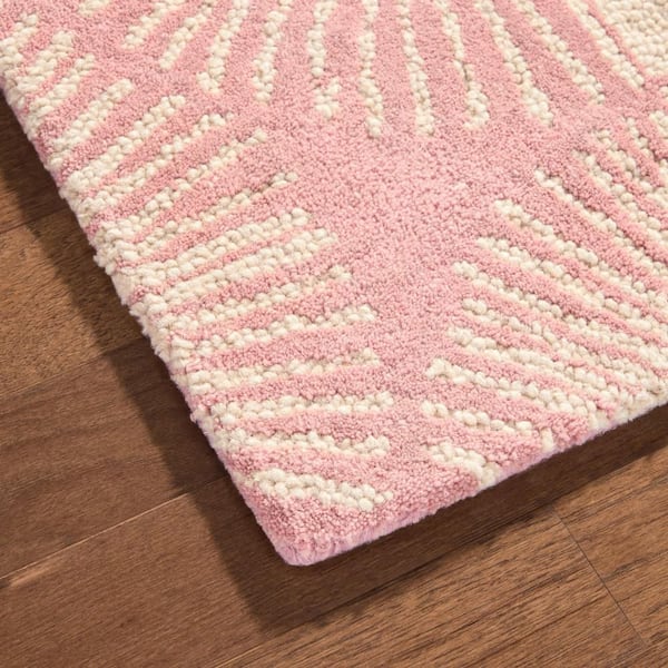 Kendall Fluted Geo Handcrafted Wool 3 ft. x 5 ft. Rose Area Rug