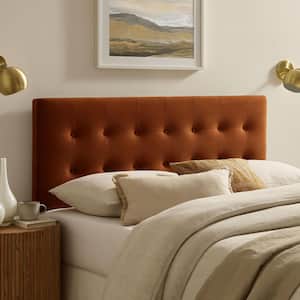 Emily King Size Performance Velvet Headboard in Rust