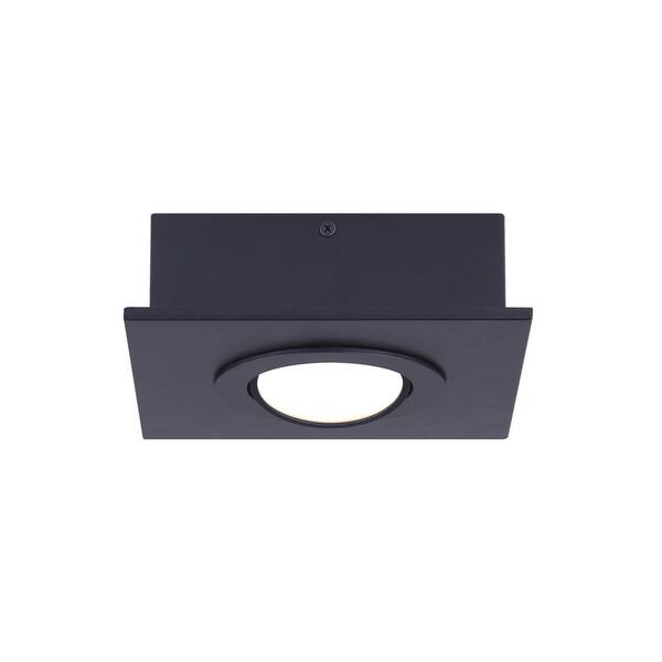 CANARM Biscayne 7 in. 1-Light Matte Black Integrated LED Flush Mount with Acrylic Lens