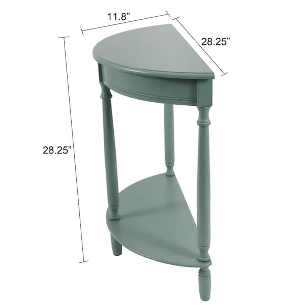 Decor Therapy Simplify 28 25 In Antique Iced Blue Half Round Accent End Table Fr8785 The Home Depot Decor Therapy Simplify 28 25 In, Half Round Accent Tables