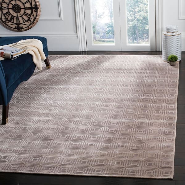 Kensington 6 ft. x 9 ft. Camel Grid Area Rug