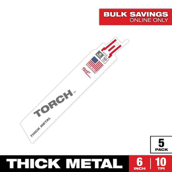 6 in. 10 TPI TORCH Thick Metal Cutting SAWZALL Reciprocating Saw Blades (5-Pack)