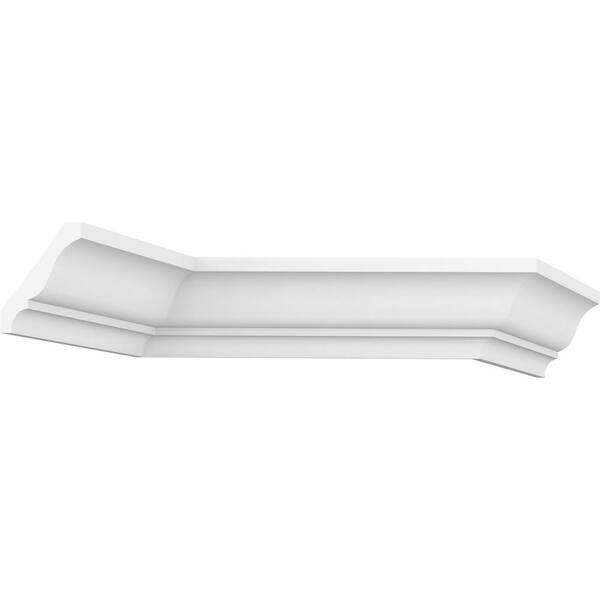 Ekena Millwork 3-3/8 in. x 4-1/4 in. x 96 in. Crown Moulding, PVC (8-Pack)