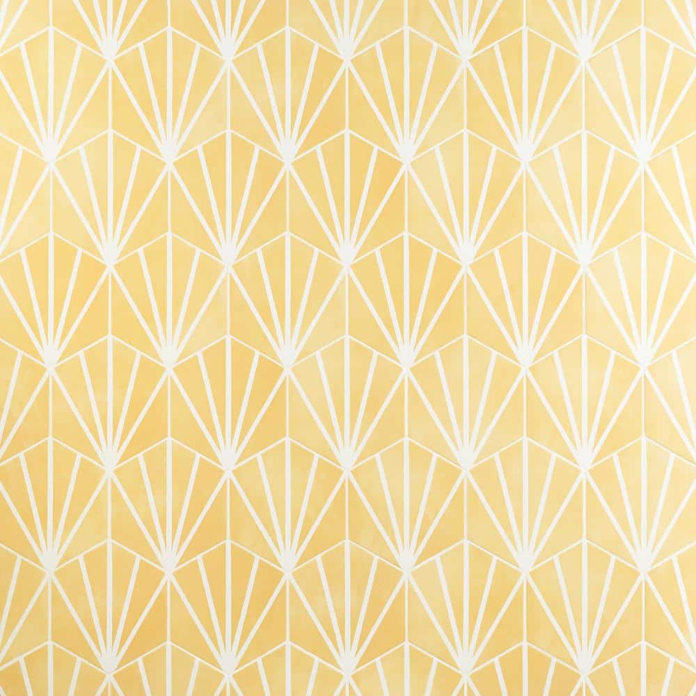 GeoHex Yellow Matte Porcelain Hexagon Floor and Wall Tile