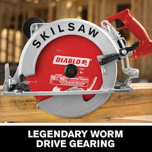 15 Amp Corded Electric 10-1/4 in. Magnesium SAWSQUATCH Worm Drive Circular Saw with 40-Tooth Diablo Carbide Blade