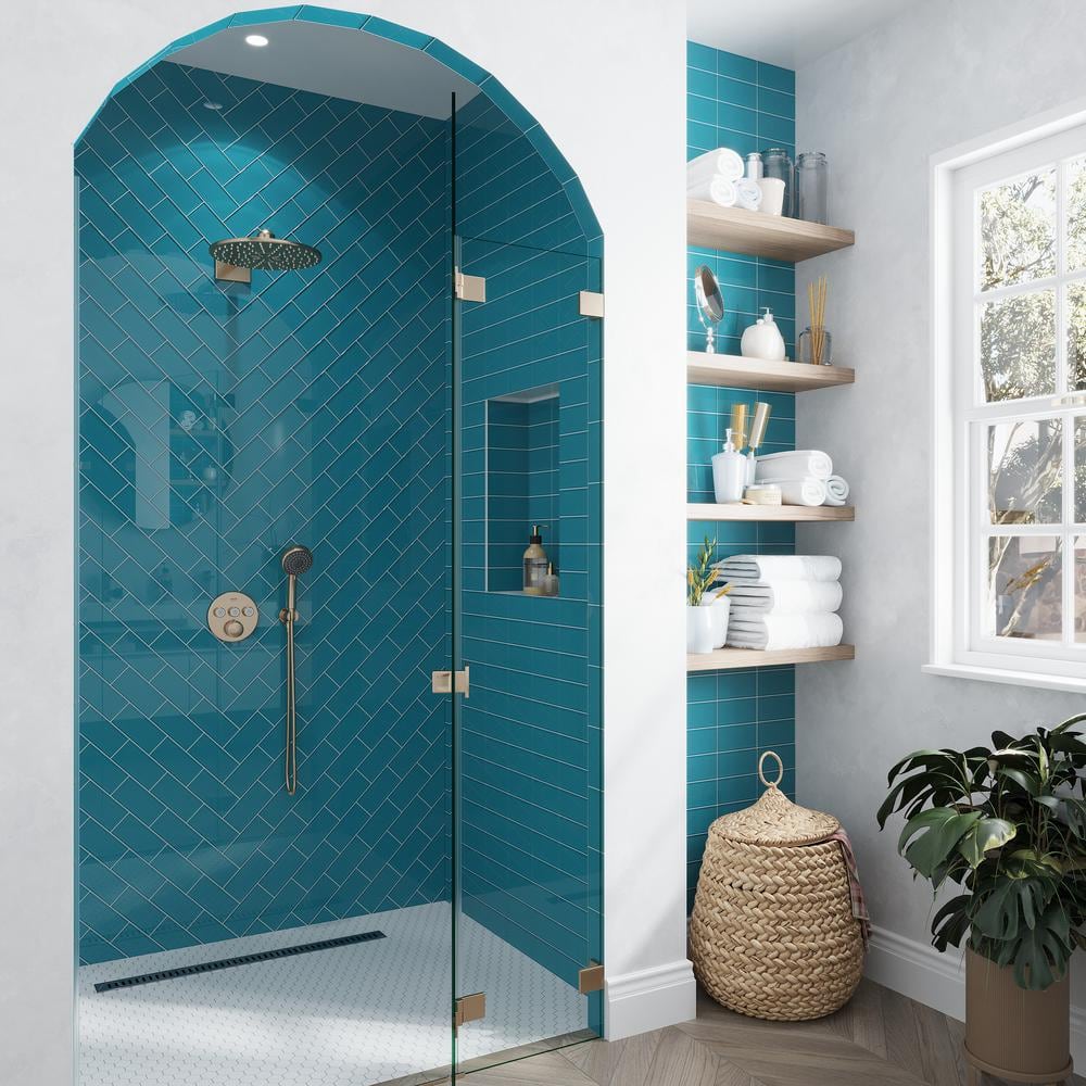 Cerulean Blue 3x6 Glossy Glass Subway Wall Tile, 40 Pack