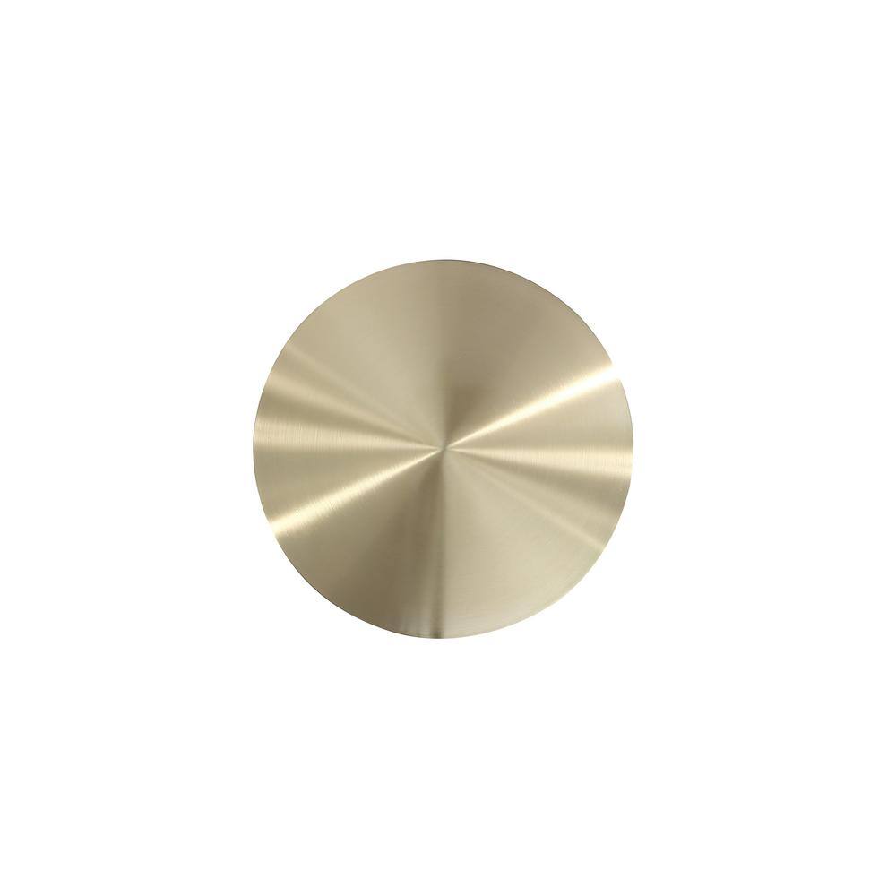 Set of 2 Gold and Brown Wood Round Accent Tables