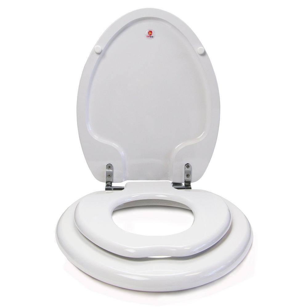 White Elongated Slow Close Potty Training Toilet Seat