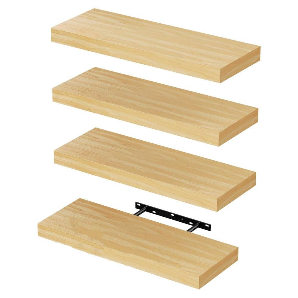 15.7 in. W x 6.7 in. D Maple Floating Decorative Wall Shelf, Wood Modern Di