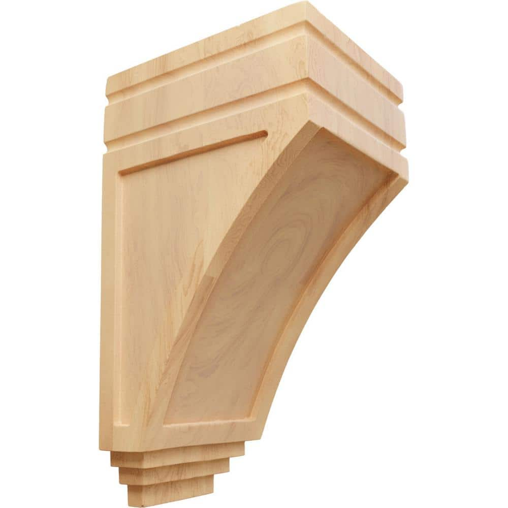 Ekena Millwork 6 in. x 5 in. x 10-1/2 in. Unfinished Wood Red Oak Medium San Juan Wood Corbel