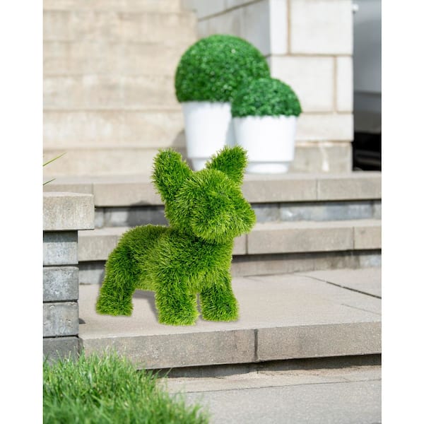 NATURAE DECOR Turf Topiary 14 in. Frenchie Dog PLS-FRNCHI-14WB