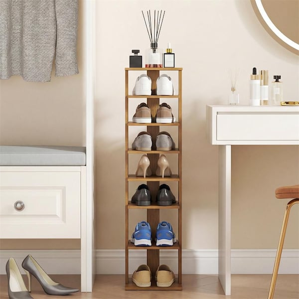 HONEY JOY 43.5 in. H 7-Pair 7-Tier Shoe Rack with Different Height