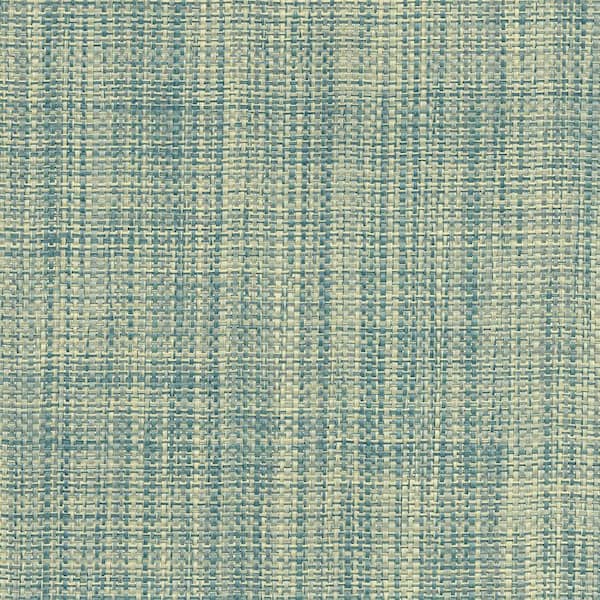 Kenneth James Rizal Teal Raffia Grasscloth Peelable Roll (Covers 72 sq. ft.)