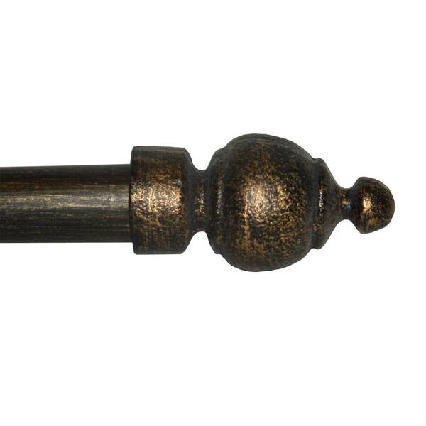 The Artifactory 80 in. - 160 in. Antique Bronze Simplicity Metal Drapery Single Rod Set
