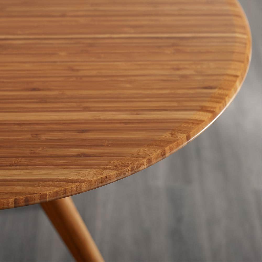 Sitka 36" Amber Round Mid-Century Modern Bamboo Dining Table