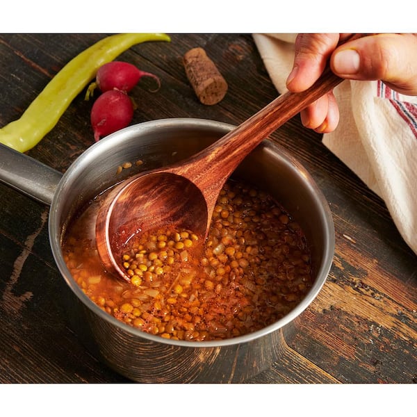 Big Cherry Wood Ladle Scoop Dipper Wooden Natural Eco For Kitchen And - View #6