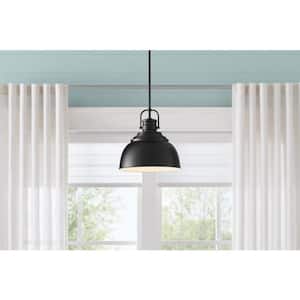 Shelston 13-in. 1-Light Black Farmhouse Hanging Kitchen Pendant Light with Metal Shade