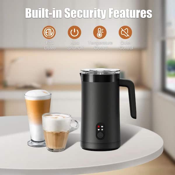 JFVKAF 4-in-1 Electric Milk Frother and Steamer, 13.5oz Automatic