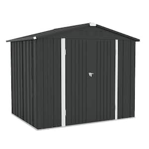 8 ft. W x 6 ft. D Large Outdoor Metal Storage Shed, Galvanized Steel Garden Shed with Lockable Double Doors (48 sq. ft.)