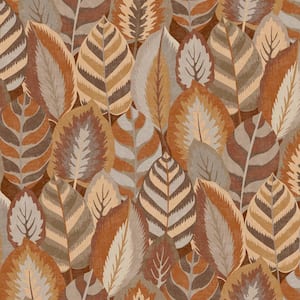 Sublime Arty Leaves Brown Wallpaper Sample