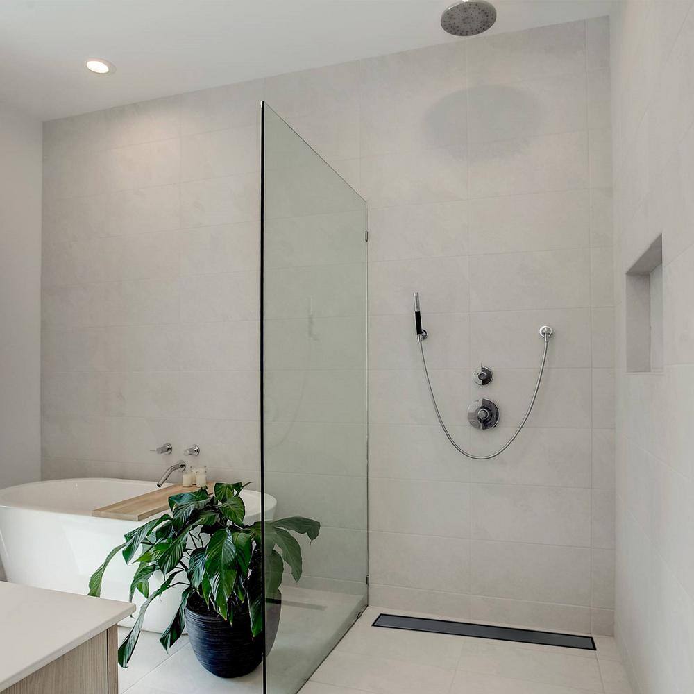 32-Inch Matte Black Stainless Steel Linear Shower Drain