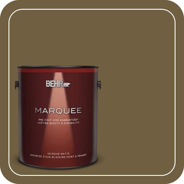 BEHR MARQUEE 1 gal. #360F-7 Olive Shadow Matte Interior Paint & Primer